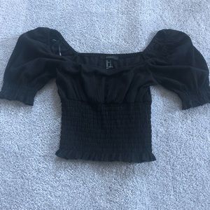 Black Off Shoulder Top Size S Forever 21